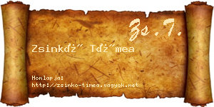 Zsinkó Tímea névjegykártya